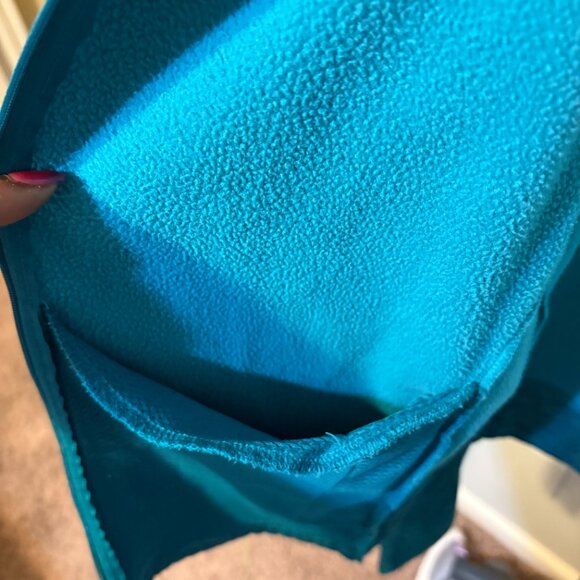 Teal Zippered Fleece Hoodie Jacket - L - Picture 6 of 6